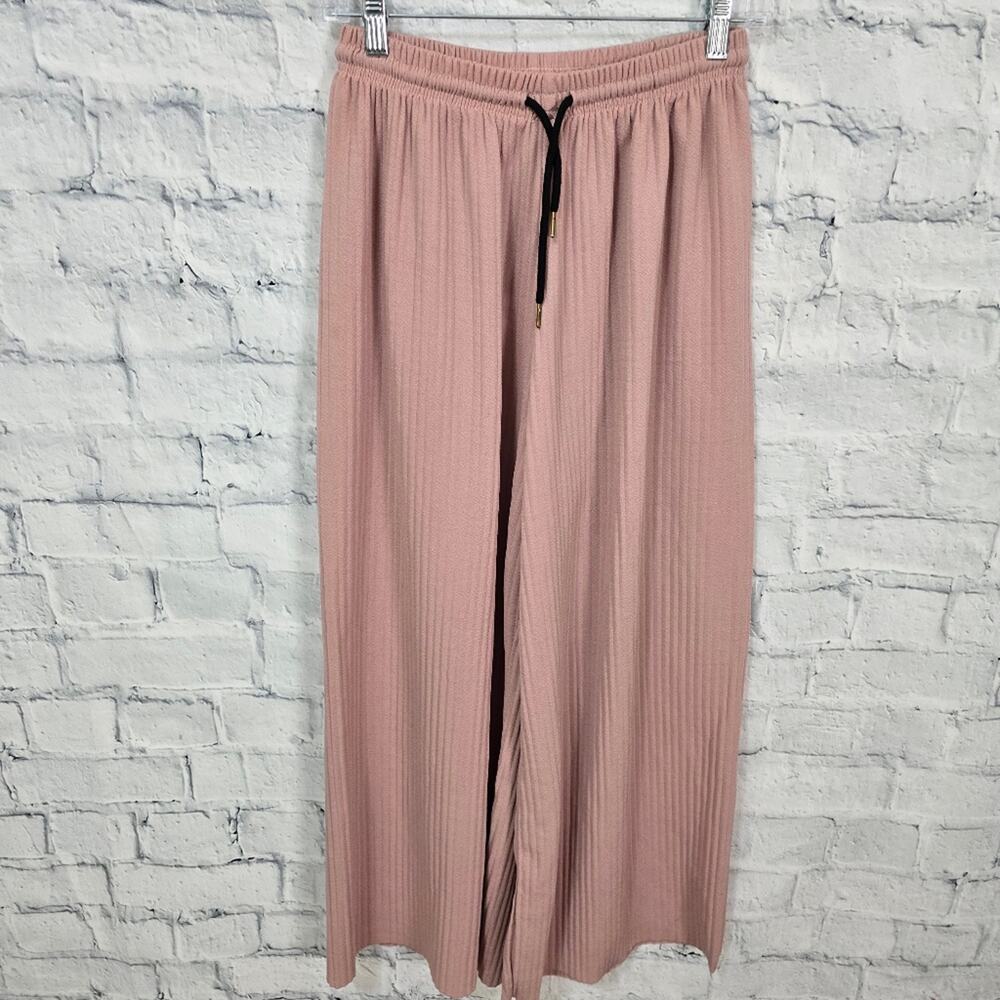 Wide Leg Jr Pants Sz 7 Striped Dusty Rose A14